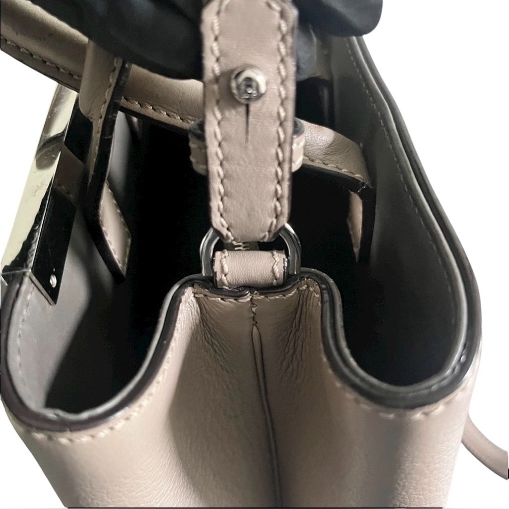 Fendi Petite 2Jours Vitello Calfskin Satchel Tortora Taupe Crossbody - Picture 13 of 16